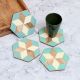 Hexagon Shaped Modern Wooden Coasters - Pack of 4